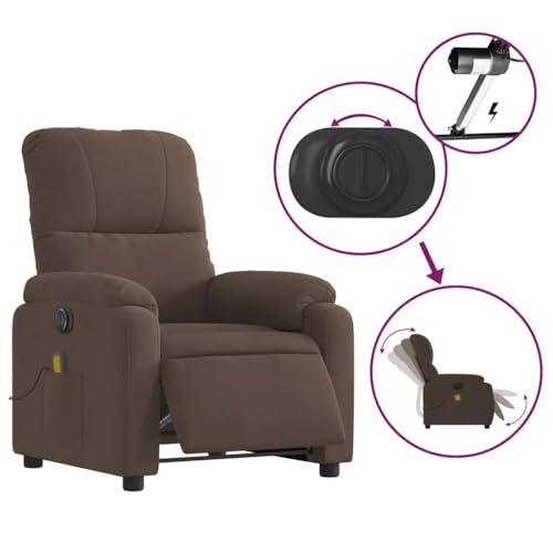 Sillón eléctrico reclinable marrón con masaje miniatura 6
