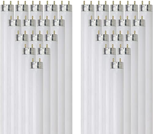 Sunlite 30115 2 Foot T8 Linear Fluorescent Lamp, 17 Watts, 1450 Lumens, F17T8/SP835, 3500K Neutral White, Medium G13 Bi-Pin Base, ROHS Compliant, 30 Pack