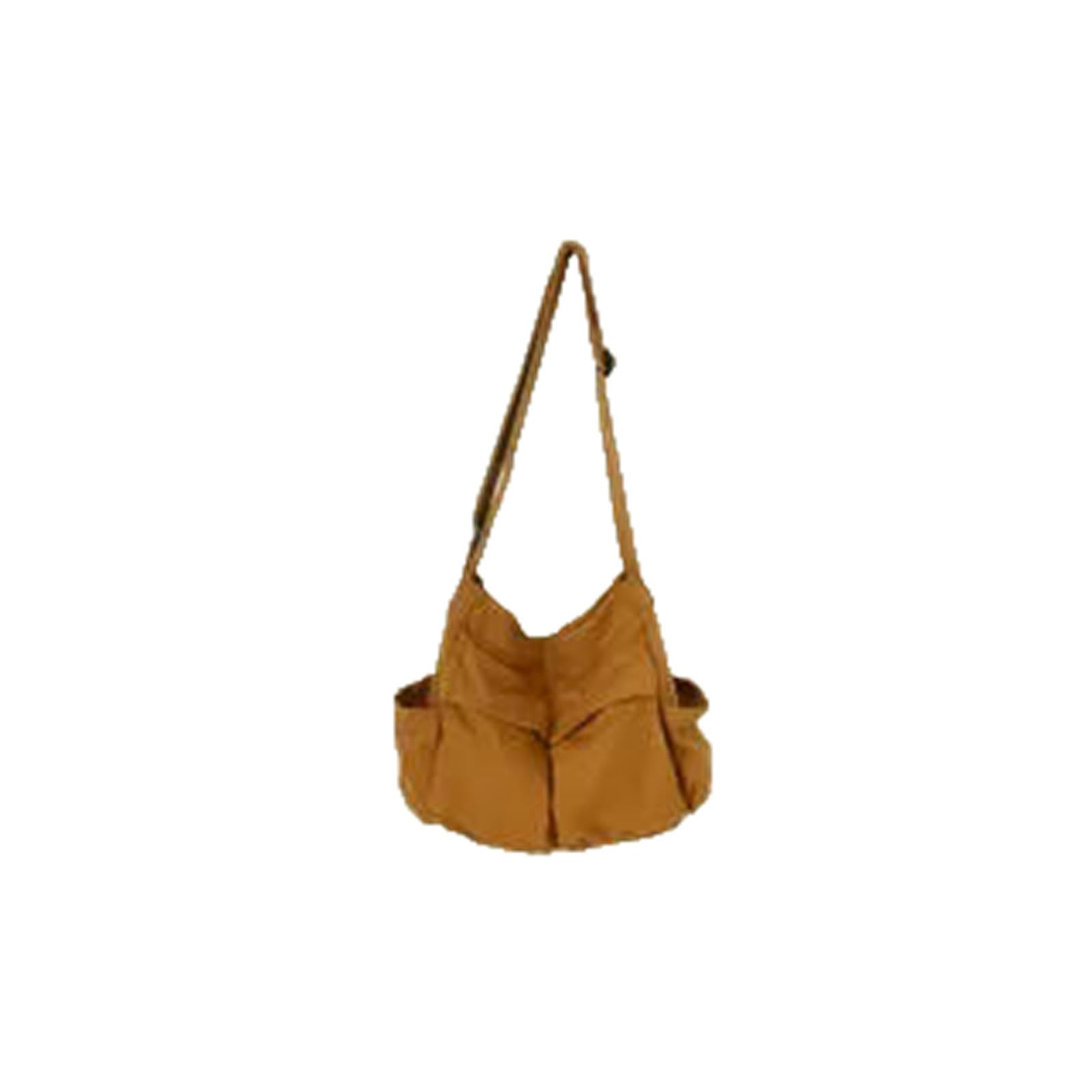 Sac a bandouliere en toile marron grande capacite pour eviter les sacs trop petits