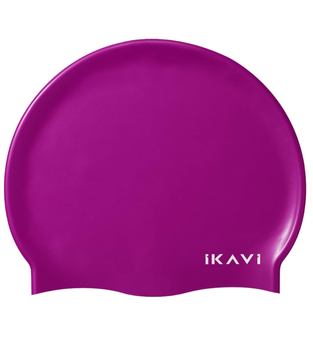 Silicone Swim Cap - Durable & Stretchable, One Size Fits All (Purple)