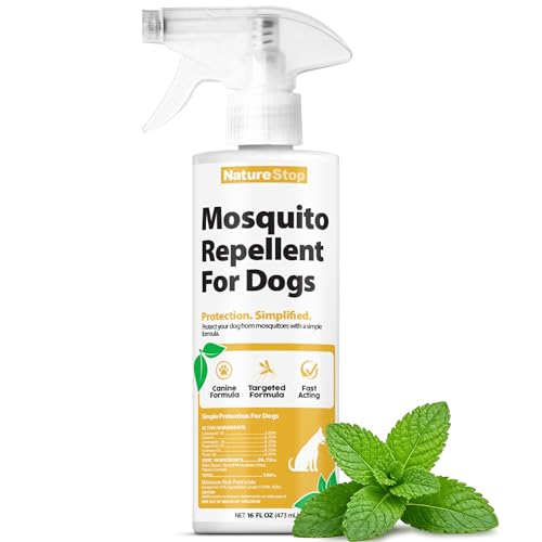 NatureStop Mosquito Repellent Spray for Dogs, DEET-Free & Pet-Safe Bug Spray for Outdoor Protection, 16 oz (475mL)