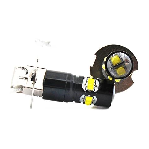 Alla Lighting Super Bright H3 LED Fog Lights Bulbs 12V, 6000K Xenon White High Power 50W Fog Lamps Replacement Upgrade Halogen Cover