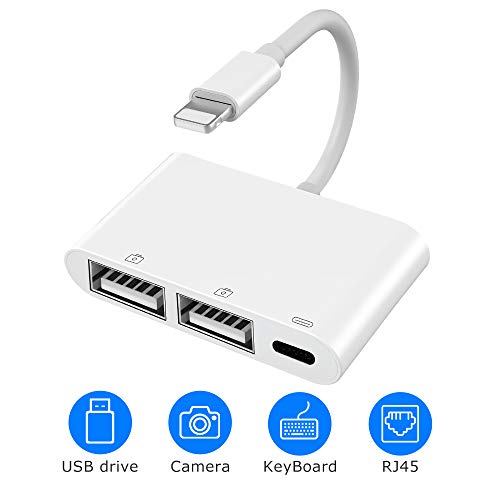 Adaptador de Lector de Tarjeta de cámara USB 3 en 1 Cable USB OTG Adaptador Macho a USB Hembra con Interfaz de alimentación USB Carga de sincronización de Datos para teléfono y Almohadilla
