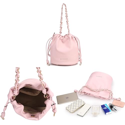 Image of MKF Collection Crossbody Bucket Bag for Women, Vegan Leather Drawstring Hobo Shoulder Bags Handbag Purse by Mia K