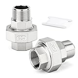TAILONZ PNEUMATIC 2PCS 304 Stainless Steel Union Water Pipe Fitting 1 Außengewinde x 1 BSP Female Thread Adapter