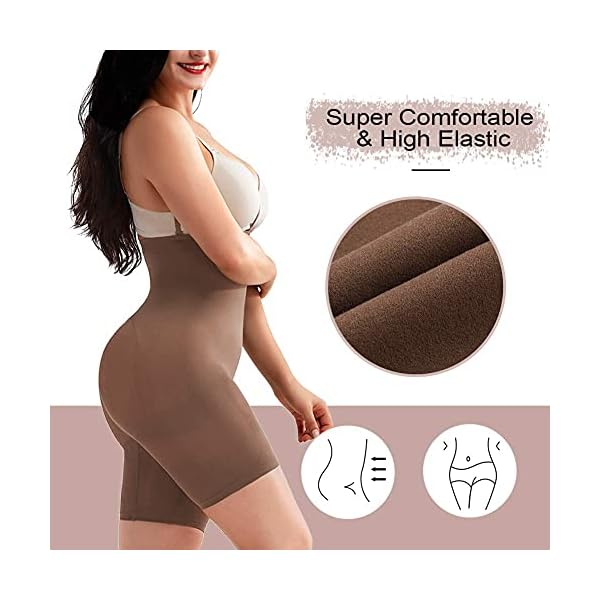 FeelinGirl-Shapewear-for-Women-Tummy-Control-High-Waisted-Shorts-Under-Dresses-Invisible-Body-Shaper FeelinGirl Tummy Control Shapewear High Waist Body Shaper for Women Control Shorts Butt Lifter Thigh Slimmers Light Brown
