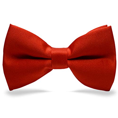 Syaya Men Silk Formal Tuxedo Bow Tie With Polka Dots, Teen Boy Pre-Tied Classic Tux Bowtie For Christmas Large Necktie Bt1 (Burgundy) #TOP8