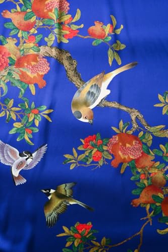 Image of Women's Silk Kimono Robe Short Bathrobe Nightgown 100% Mulberry Silk for Women - Classic Floral Pattern
