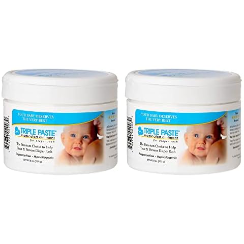 Triple Paste Diaper Rash Cream, Hypoallergenic Medicated Ointment for Babies, 8 oz (Pack of 3) Cover