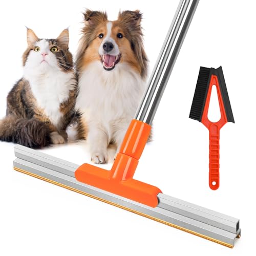 Image of Ajimy Carpet Rake for Pet Hair Removal 62'' Adjustable Long Handle Dog /Cat Hair Carpet Rake,Carpet Scraper for Rug Stairs Couch Furniture