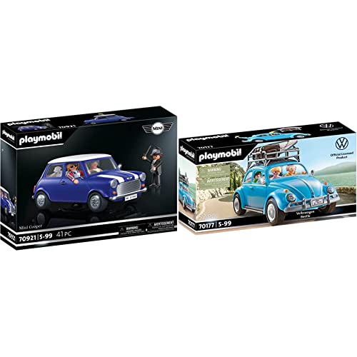 PLAYMOBIL Classic Cars 70921 Mini Cooper, Modellauto für Erwachsene und Spielzeugauto für Kinder, 5-99 Jahre Volkswagen 70177 Käfer, Für Kinder ab 5 Jahren