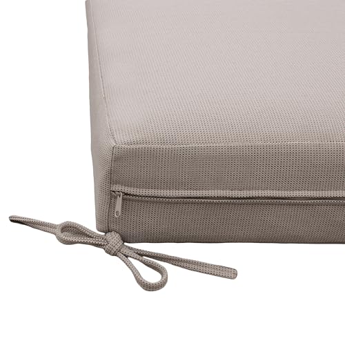 Image of Tommy Bahama Sunbrella Fabric 1-Piece Outdoor Knife Edge Deep Seat Lounge Chair Seat and Back Cushion Set, Bamboo Bay Sand