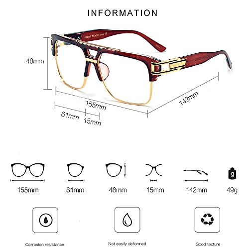 Image of Allt Square Aviator Large Fashion Sunglasses For Men Women Goggle Alloy Frame Glasses
