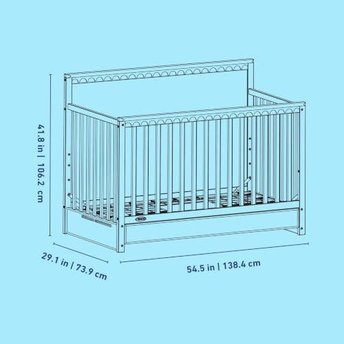 Graco Sasha 5-in-1 Convertible Crib with Drawer (Hazelnut) – GREENGUARD Gold Certified Wood Crib, Converts to Toddler Bed, Daybed, Full-Size Bed, Stylish Classic Design - image 7
