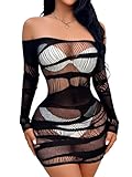 Buitifo Vestido de lencería Sexy para Mujeres, Mini Vestidos Ajustados,Bodycon,Pijama de Malla(Negro qg,M)