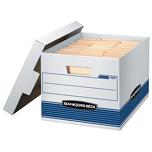 Bankers Box 12-Pack Medium Duty File Storage Boxes with Lids, FastFold Assembly, Letter/Legal, STOR/FILE, (00789) by Bankers Box - Image 2