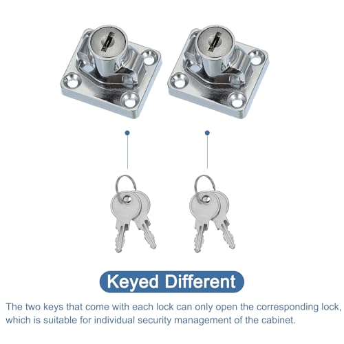 Image of MECCANIXITY Twist Knob Keyed Hasp Locks Safety Packlock Clasp Hasp Latches with Keys & Screws 2.5 Inch for Window Barn Drawer Cabinet Garage Small Doors (Pack of 2, Silver)
