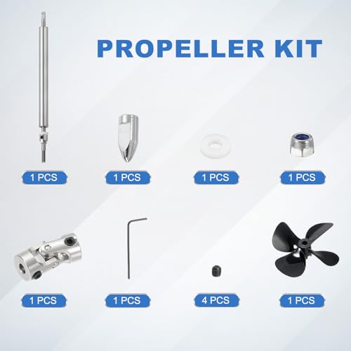 Kit de montaje de eje de transmisión universal de 150mm con hélice de acero de 4 palas 3