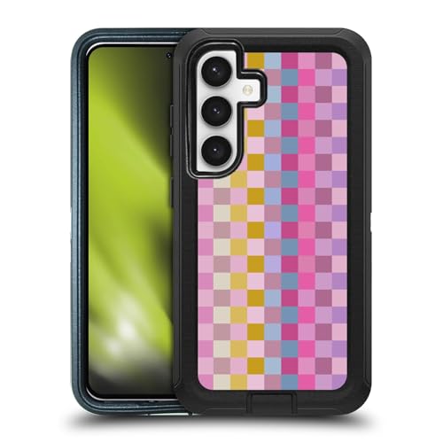 Coque Samsung S24 5G Ninola Carrés Géométriques Roses Head Case Designs Étui Antichoc
