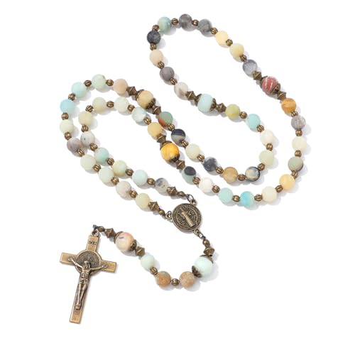 KOMI Catholic Rosary Beads for Women - Holy Prayer Necklace With Crucifix Cross - Communion Rosary Catholic Gifts2