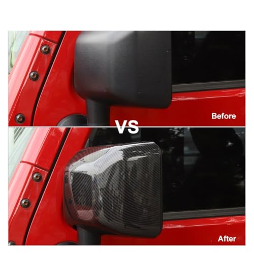 Carcasa de espejo para Jeep Wrangler JK que cubre arañazos exteriores 4