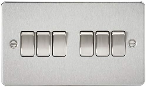 Knightsbridge FP8900BB Brushed Brass FPAV8900BB Flat Plate 115V/230V Dual Voltage Shaver Socket Black Insert, 230 V