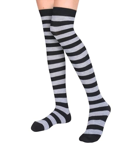 Image of Womens Thigh High Socks Athletic Stripe Cute Colorful Over the Knee High Sock Colorful Long Tube Sock