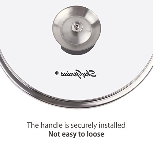 9 inch Tempered Glass Lid for Instant Pot - 6 Quart, Universal Pan or Pot Cover W/Spoon Holder