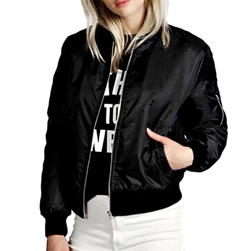 Bomber Veste Femmes : Blouson Léger de mi-saison et Veste Militaire Coupe-Vent