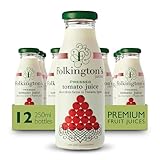Folkington's Tomato Juice, 12 Glass Bottles, Pure Juice, Multipack 12 x 250 ml