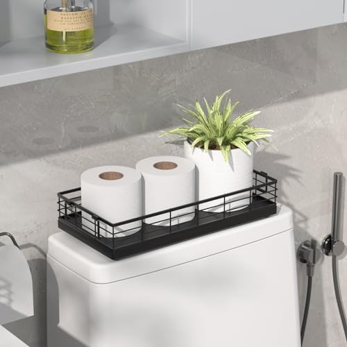 JNFUZ Toilet Paper Basket, 2PCS 13 Inch Bathroom Basket Tank Tray Top Storage Toiletries Organizer for Bathroom, Living Room and Kitchen - Thumbnail 2