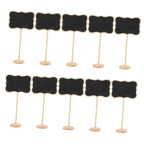 FUNOMOCYA 10pcs Mini Chalkboard Signs Reusable Memo Board Wedding Decor Smooth Wooden Message Card Home Office Decor