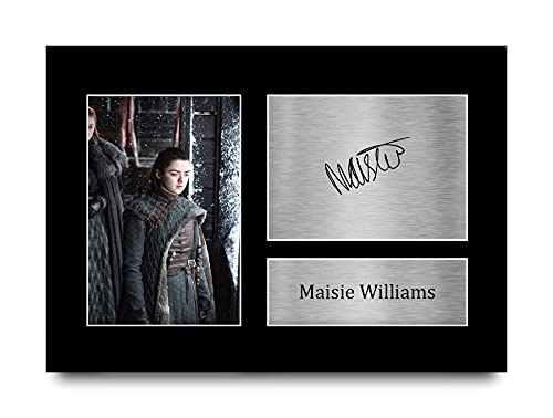 HWC Trading Maisie Williams   Foto impresa A4 con autógrafo Arya Stark Juego de Tronos