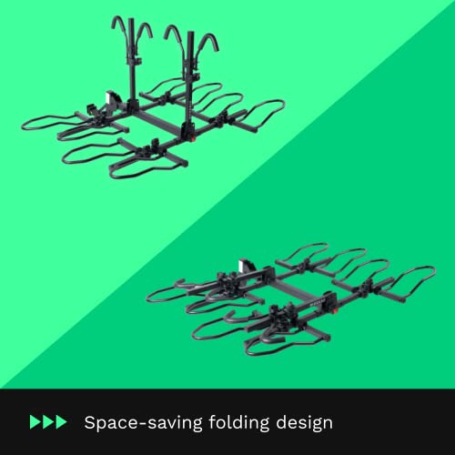 Kac Kr-Brqdbk Heavy Duty K4 Sport 2 Inch Hitch Rear Mounted 4-Bike Bike Rack With Locking Hitch Pin, Smart Tilt Feature, And 240 Pound Capacity, Black #TOP6