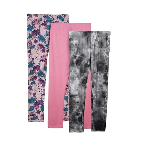 Girls Leggings Bundle Pack – Stretchy Printed Yoga Pants for Kids & Tweens, Soft Breathable Activewear (3T–13T)