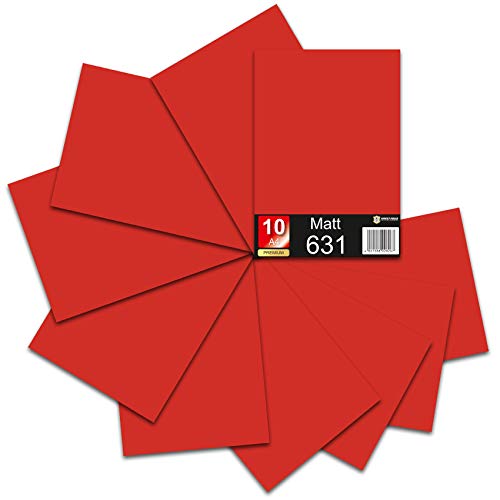 621/631 DIN A4 Sheet 30 x 21 cm 621/631 Plotter Film Vinyl Car Film (031 Red, Set of 10 Matte), 10er Set 631 Matt