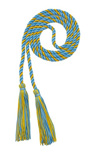 Image of Graduation Honor Cord - LT Blue /Gold - Every School Color Available - Made in USA