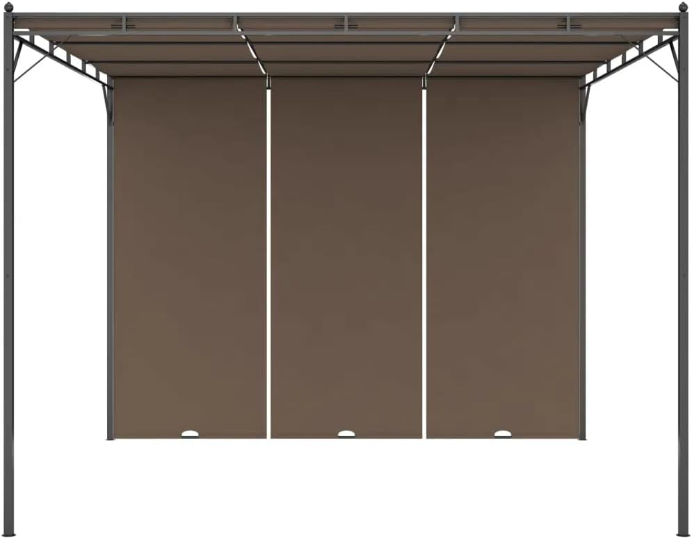 Garden Gazebo with Side Curtain 9.8'x9.8'x7.4' Taupe