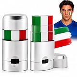 Paminify Mexican Eye Black,Mexico Green White and Red Patriotic Italy Flag Body Face Paint Stick for Fans,Waterproof Sport Face Paint for Soccer Baseball Softball Football Game Day Party,2 PCS