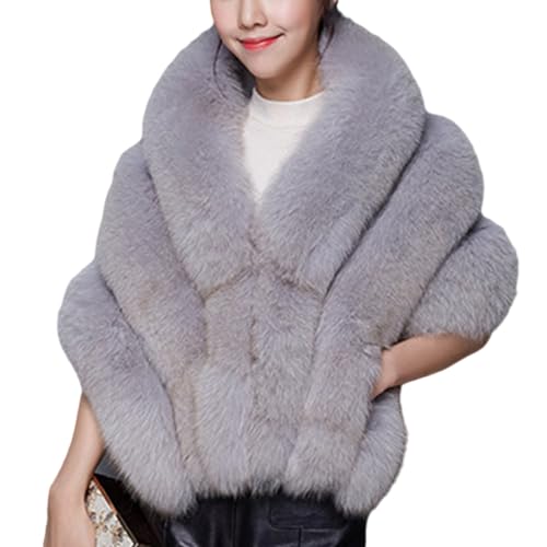 Manteau d'hiver en fourrure synthétique idéal pour demoiselle d'honneur à un mariage