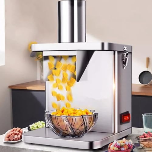 Commercial Vegetable Chopper Dicing Machine, 2 in 1 Electric Vegetable Fruit Dicer and Slicer Machine, Home Use Automatic Potato Onion