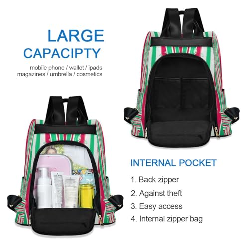 Mochila antirrobo para evitar hurtos en viaje bolsa de mujer con rayas verticales 5