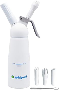 Whip-It! Brand Professional 1/2-Liter Anodized Whipped Cream Dispenser with High Impact Head, White