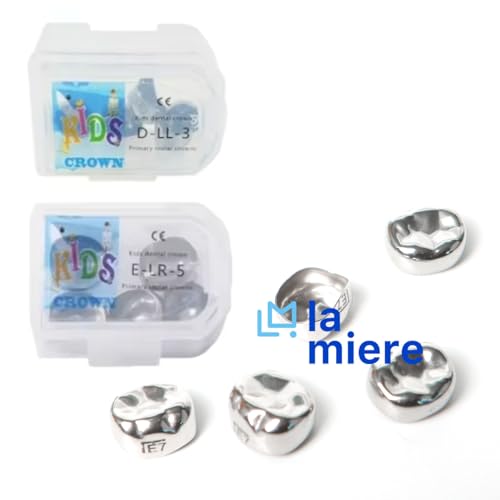 Image of LA MIERE 5Pcs Dental Kids Crown Primary Molar Pedo Crowns Stainless Steel 48 Sizes DUR7 (9.7X8.2mm)