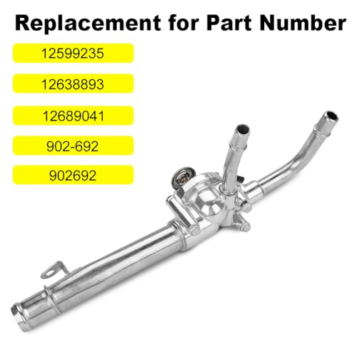 Image of Aluminium Engine Coolant Thermostat Housing Compatible with 2008-2017 Buick Enclave 2009-2017 Chevy Traverse 2007-2016 GMC Acadia 2007-2010 Saturn Outlook, Replacement for 902-692 12599235