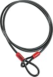ABUS Cobra 8 loop cable - cavo in acciaio rivestito in plastica - sicurezza per accessori di biciclette e moto - lunghezza 2,5 metri, spessore 8 mm, nero