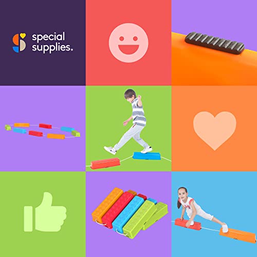 Special Supplies Stepping Stones For Kids Balance Beams 8 Set Non-Slip Textured Surface And Slip Resistant Floor Rubber Edges, Promote Agility, Strength, Active Play #TOP6