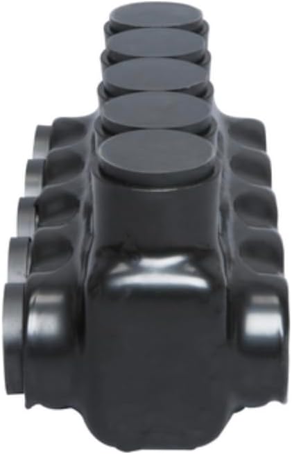 Black Insulated Wire Connector 5 Port 2/0AWG - 6AWG Dual Sided (1)
