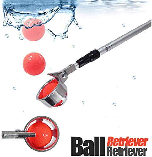 Golf Ball Retriever Telescopic For Water Putter Handle 9 Ft Retrievers Pick Up Balls Tool, Stainless Steel Shaft Extendable With Automatic Locking Scoop And Anti-Slip Grip Handle(Silver, 9 Ft) #TOP2