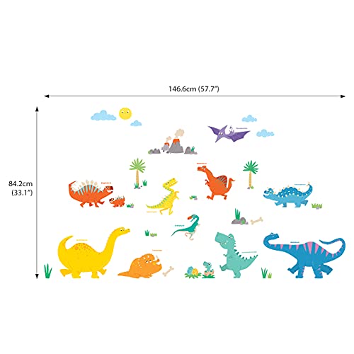 DECOWALL DW-1703 Kleurrijke dinosaurus Kinderen muurstickers Schil en plak Afneembaar baby Kinderkamer babykamer… - Afbeelding 5